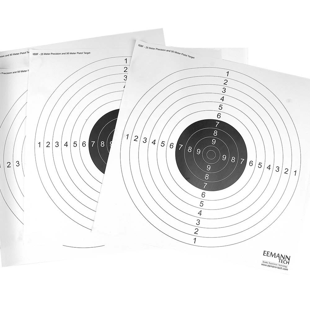 Eemann Tech ISSF 25M Precision & 50M Pistol Target – 100pcs.