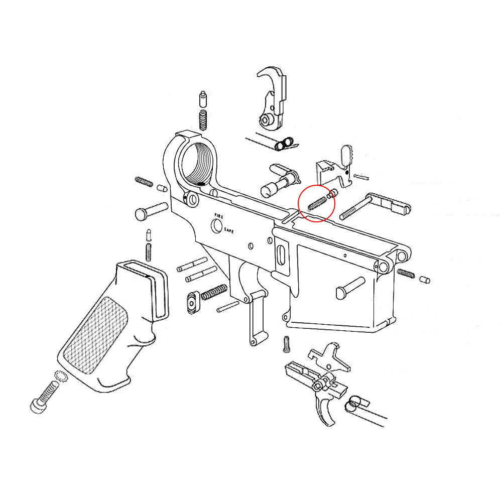 Eemann Tech AR-15 Bolt Catch Detent Spring