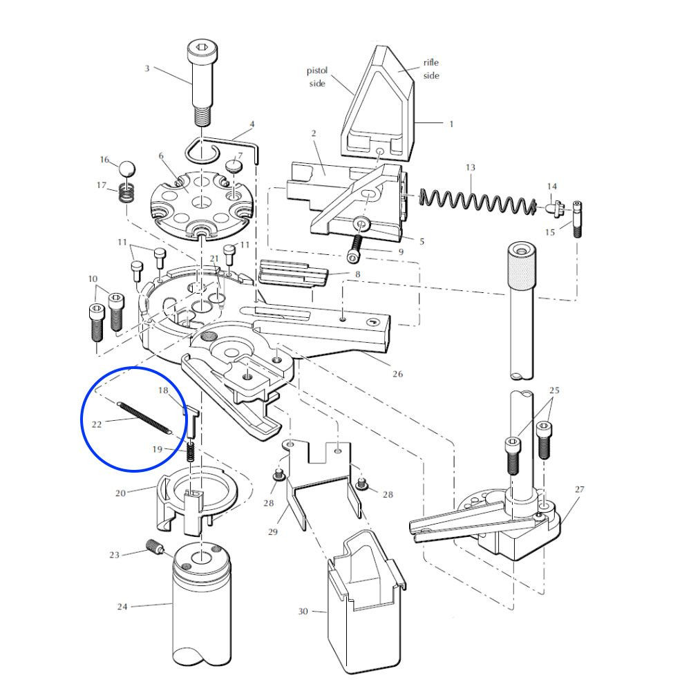 Eemann Tech Indexer Return Spring 13791 for Dillon XL650/XL750