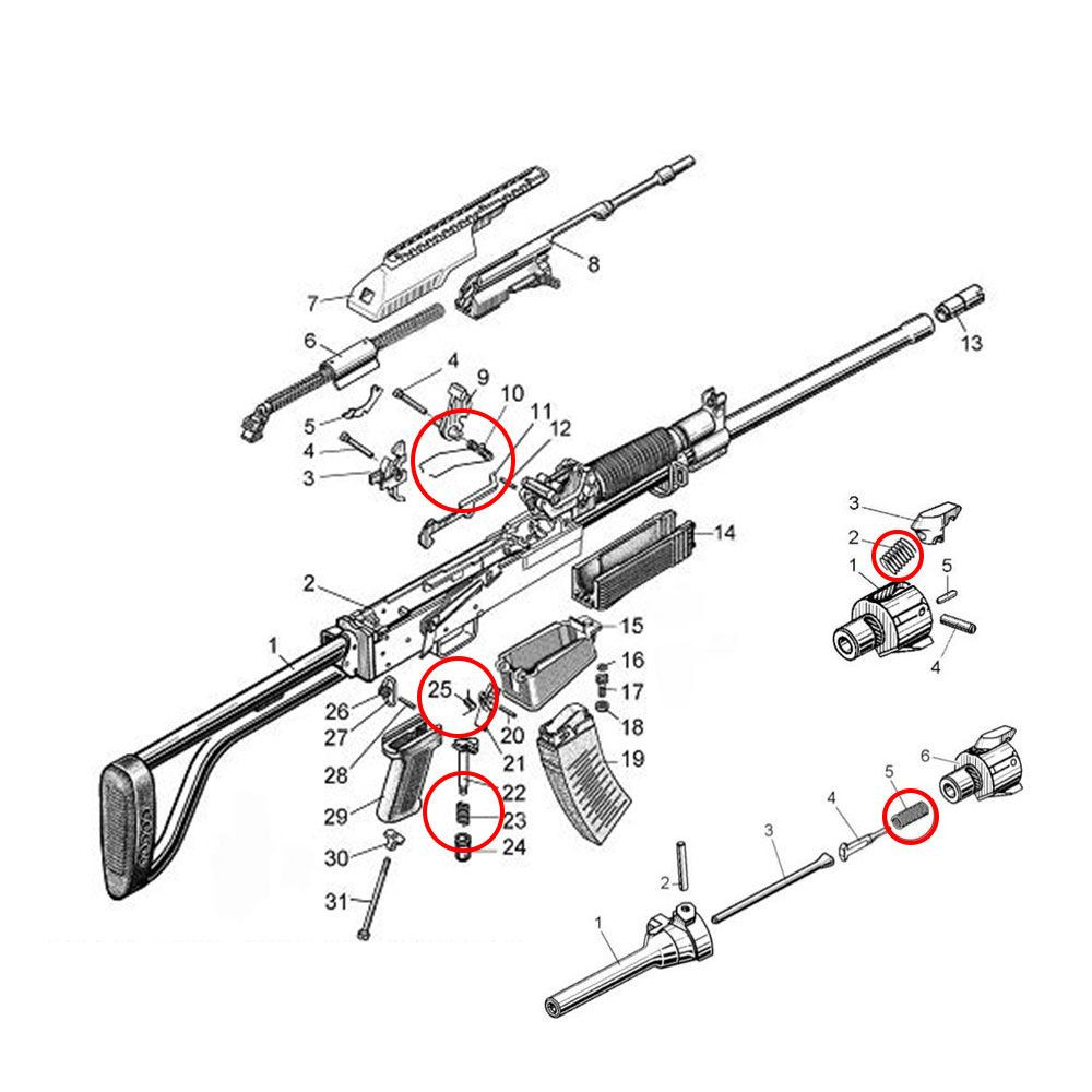 Eemann Tech Springs Kit for Molot-Vepr 12ga