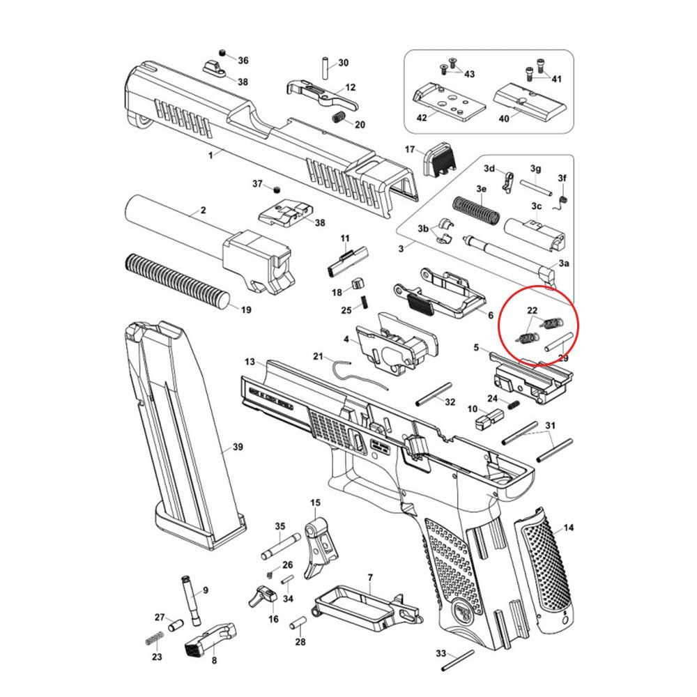 Eemann Tech Trigger bar Spring for CZ P-10 – 2 pcs.