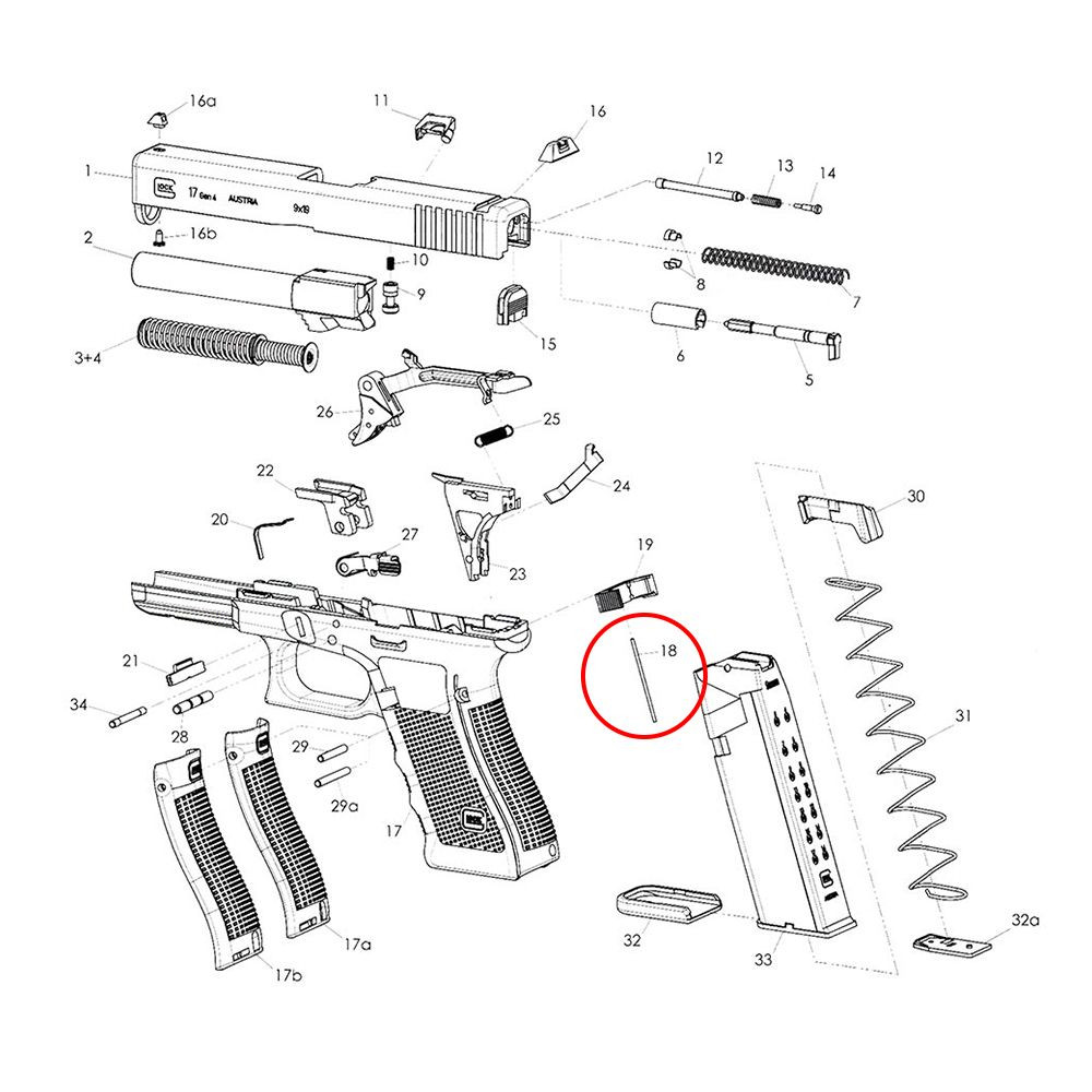 Eemann Tech Magazine Catch Spring for GLOCK