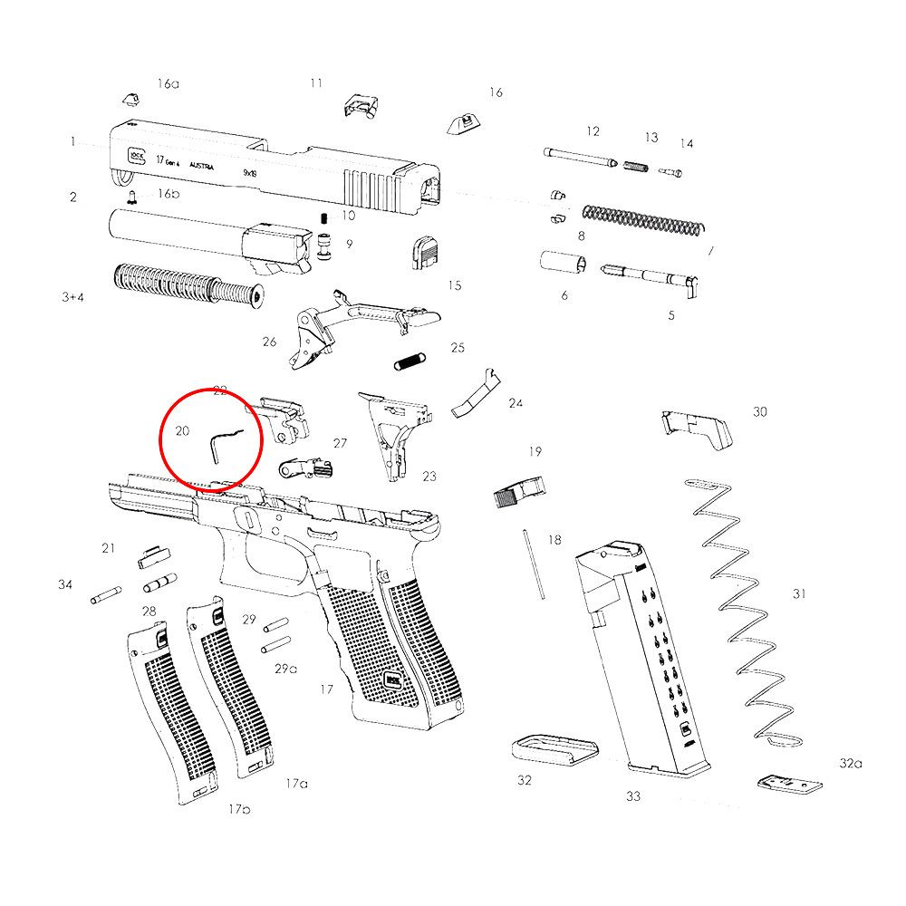 Eemann Tech Slide Lock Spring for GLOCK 17