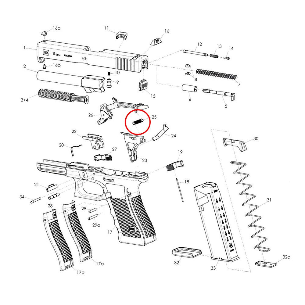 Eemann Tech Trigger Spring for GLOCK GEN 3/4