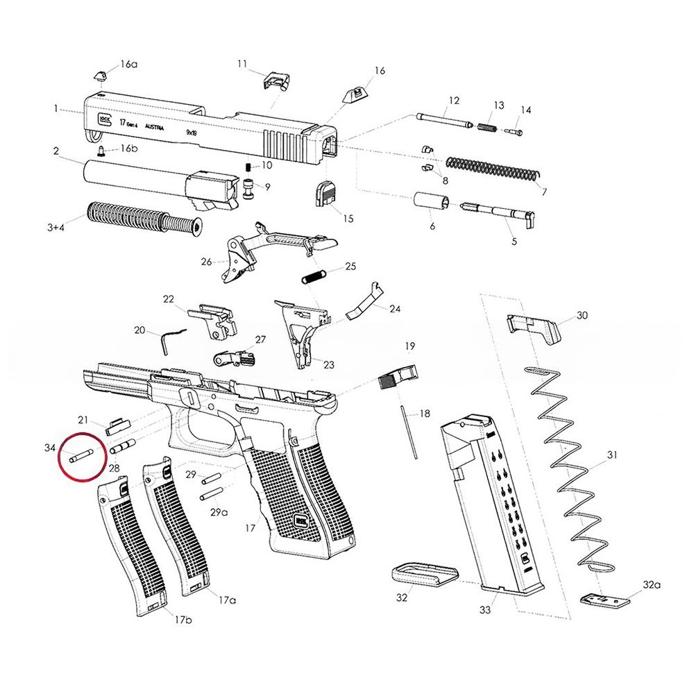 Eemann Tech Locking Block Pin for GLOCK