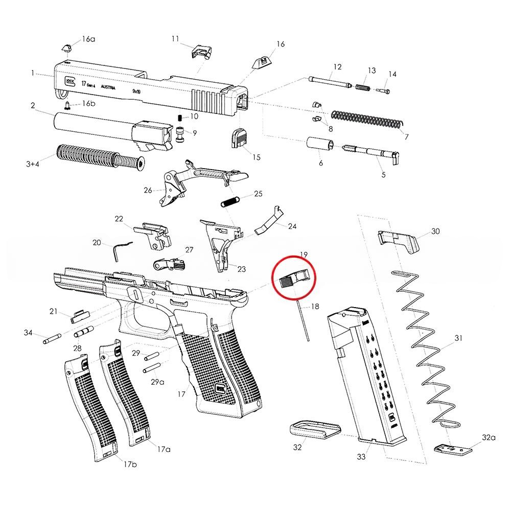 Eemann Tech Magazine Catch Extended for GLOCK GEN3