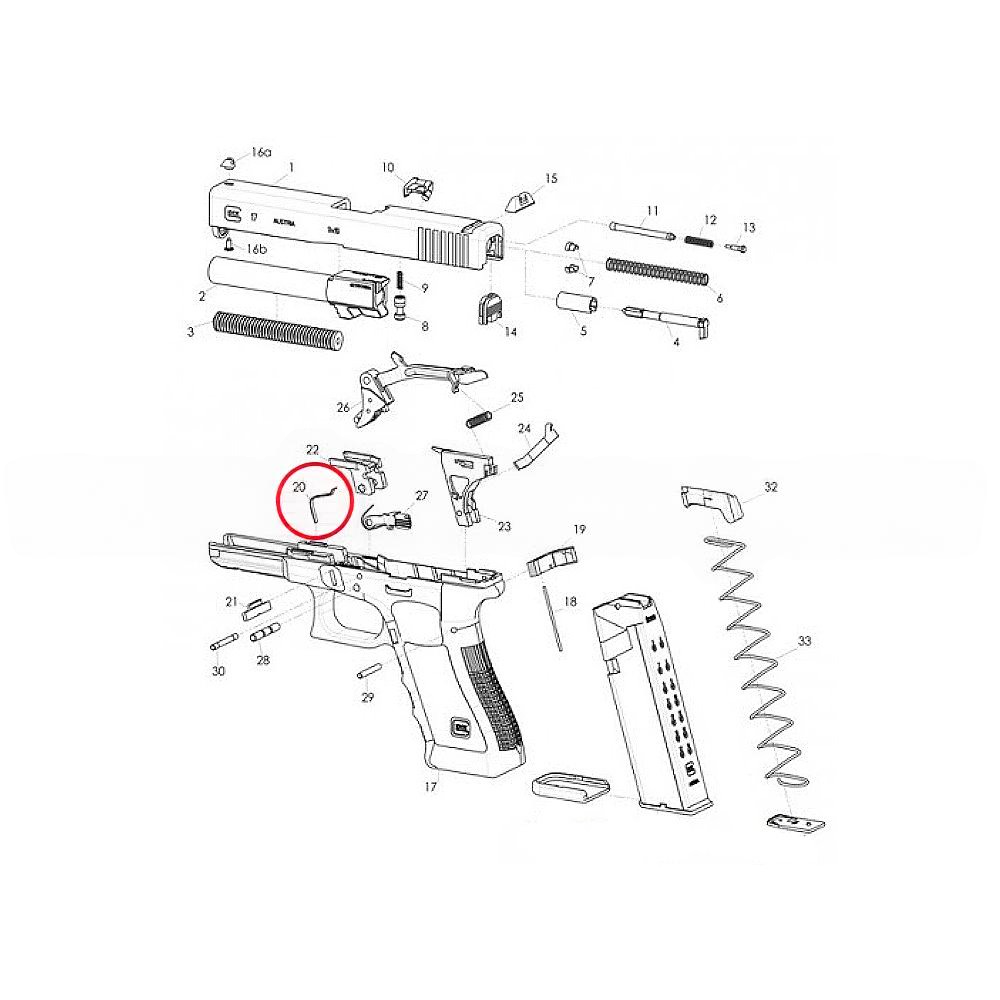 Eemann Tech Slide Lock Spring for GLOCK 19