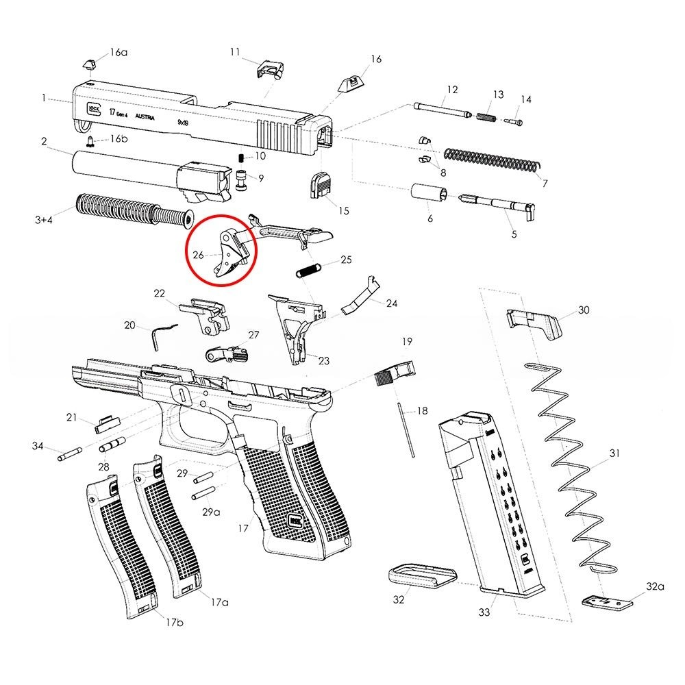 Eemann Tech Trigger with Trigger Bar for GLOCK GEN3 9MM