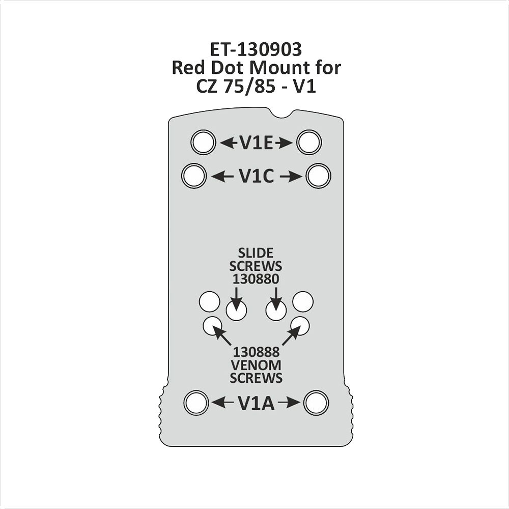 Eemann Tech Aluminium Red Dot Mount for CZ 75/85 (Not Shadow models)