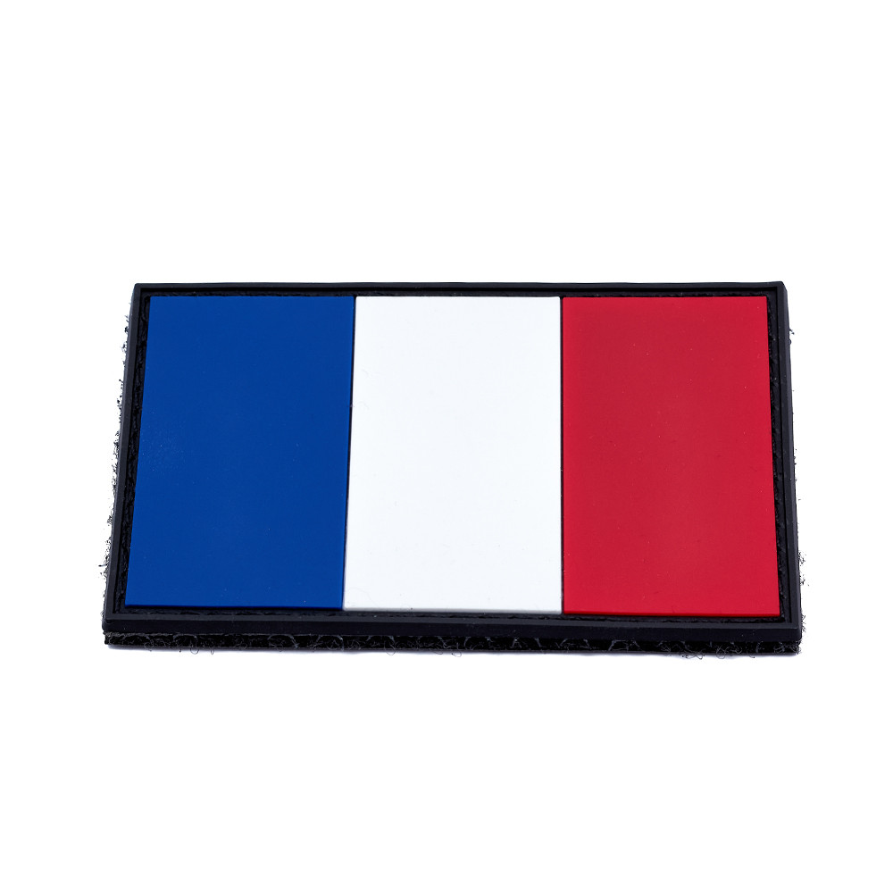 France Flag PVC Patch with Hook and Loop Fastener