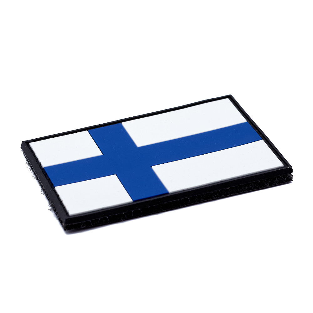 Finland Flag PVC Patch with Hook and Loop Fastener