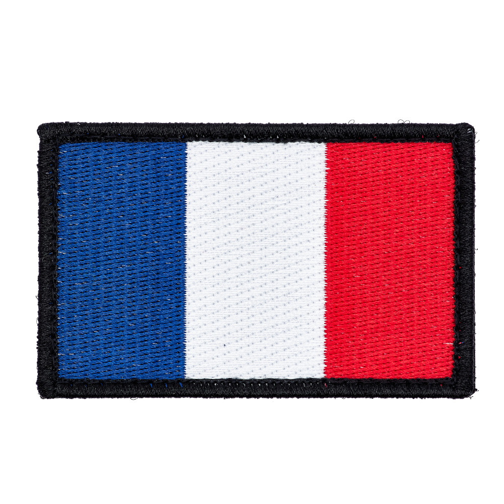 France Flag Embroidery Patch with Fastener Hook and Loop