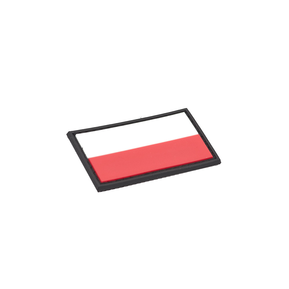 Polish Flag PVC Patch 3x5cm with Hook and Loop Fastener