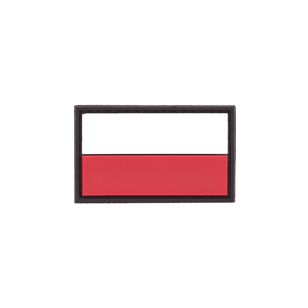 Polish Flag PVC Patch 3x5cm with Hook and Loop Fastener