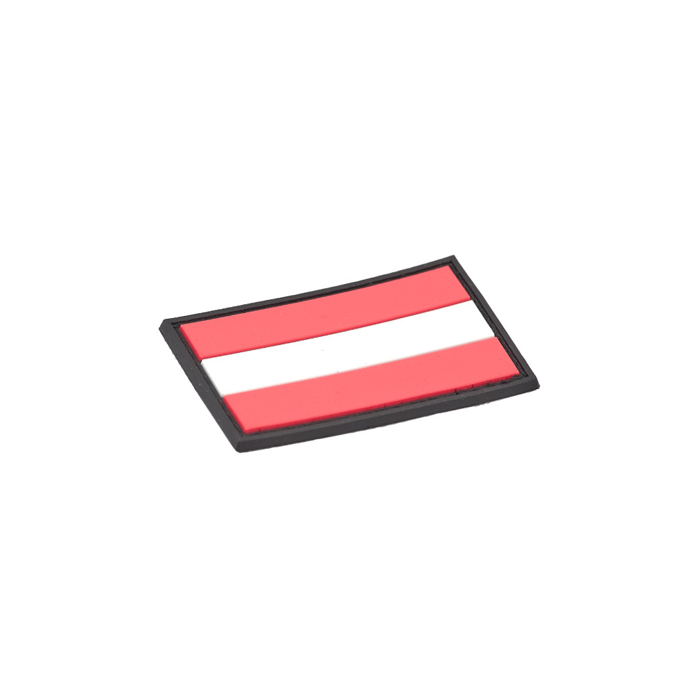 Austrian Flag PVC Patch 3x5cm with Hook and Loop Fastener