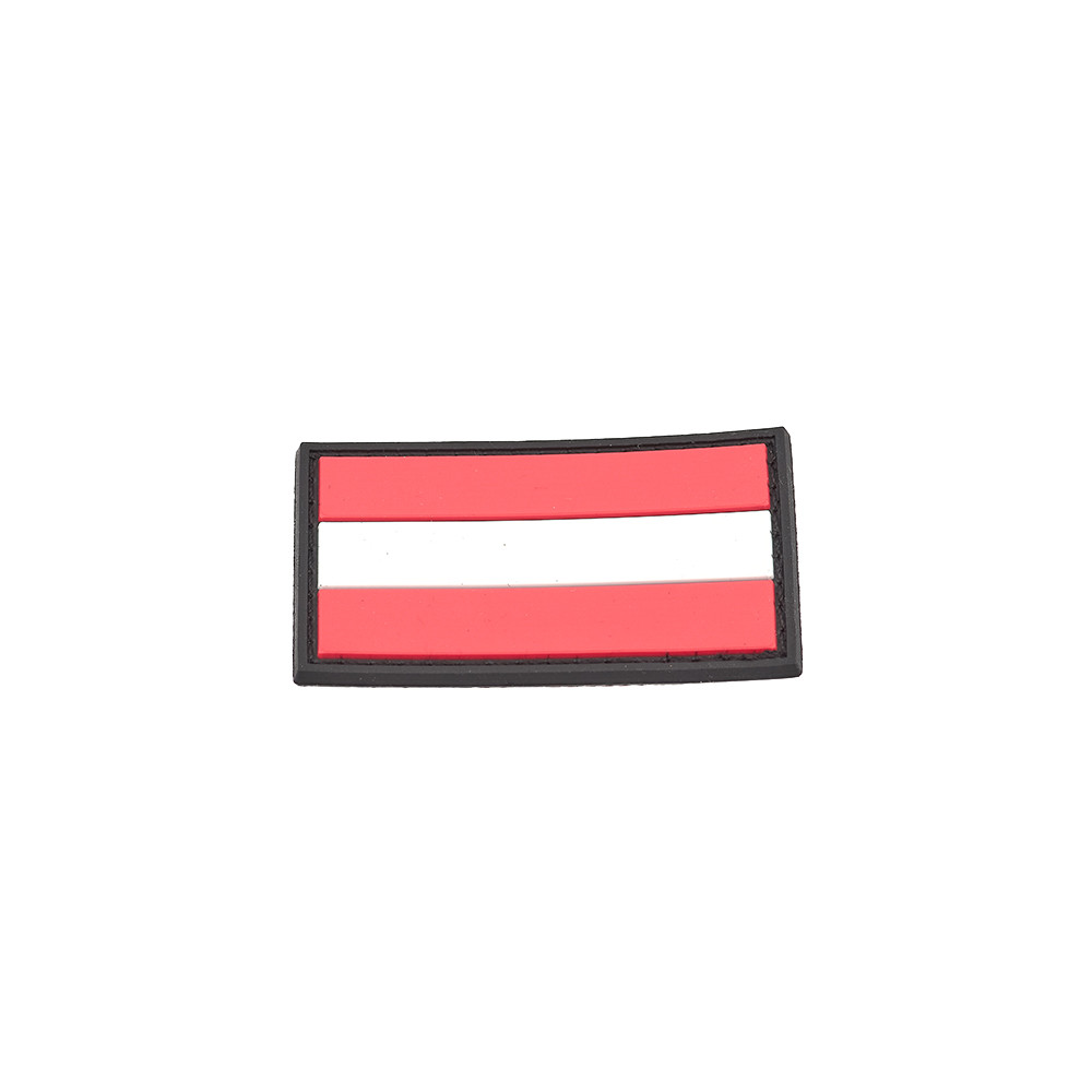 Austrian Flag PVC Patch 3x5cm with Hook and Loop Fastener