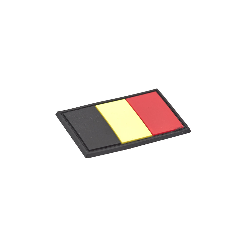 Belgium Flag PVC Patch 3x5cm with Hook and Loop Fastener