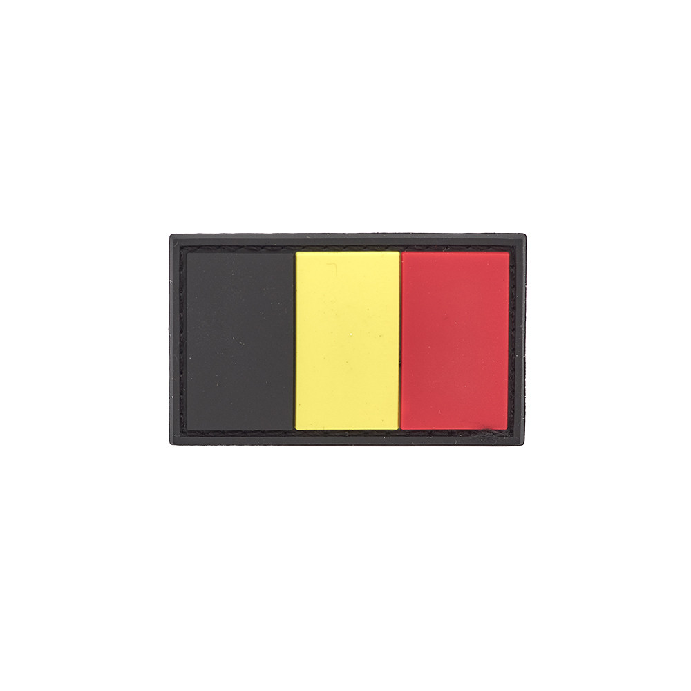 Belgium Flag PVC Patch 3x5cm with Hook and Loop Fastener