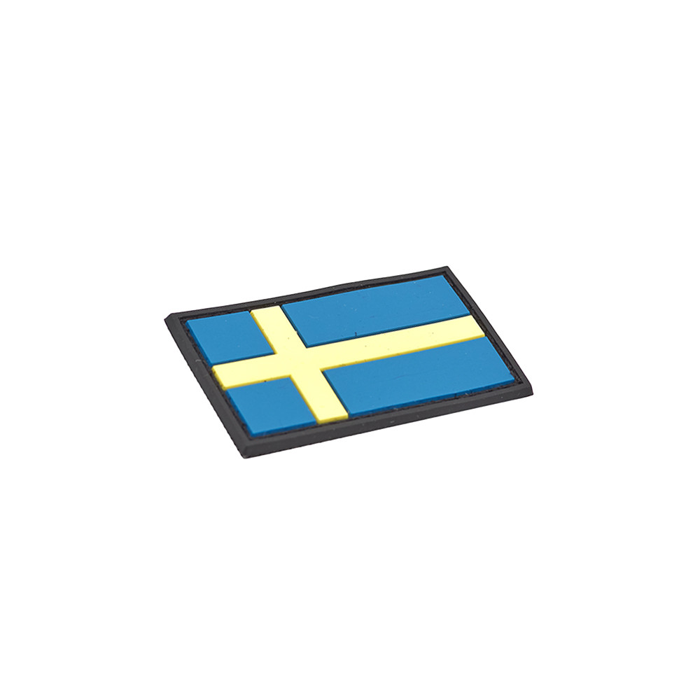 Swedish Flag PVC Patch 3x5cm with Hook and Loop Fastener