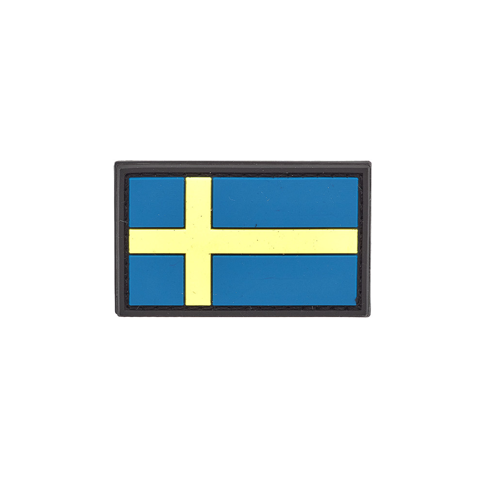 Swedish Flag PVC Patch 3x5cm with Hook and Loop Fastener