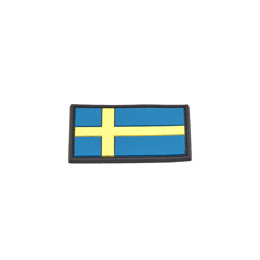 Swedish Flag PVC Patch 3x5cm with Hook and Loop Fastener