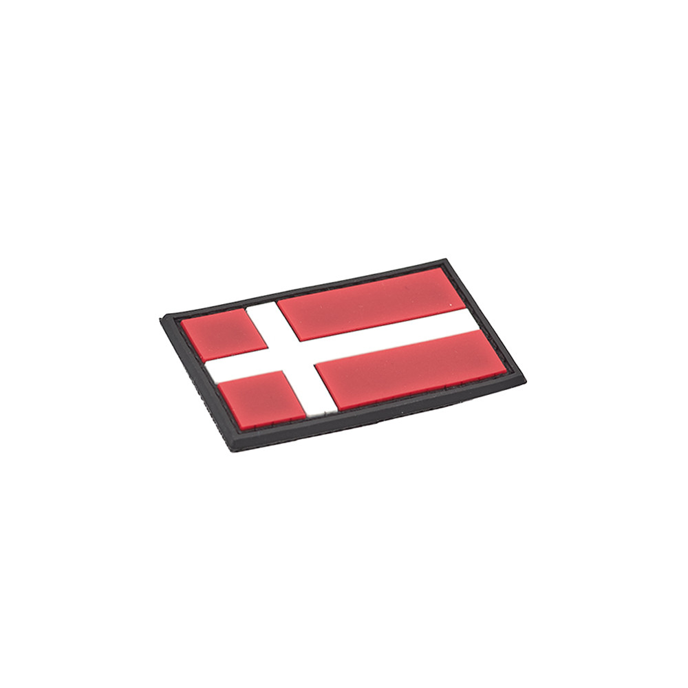 Danish Flag PVC Patch 3x5cm with Hook and Loop Fastener