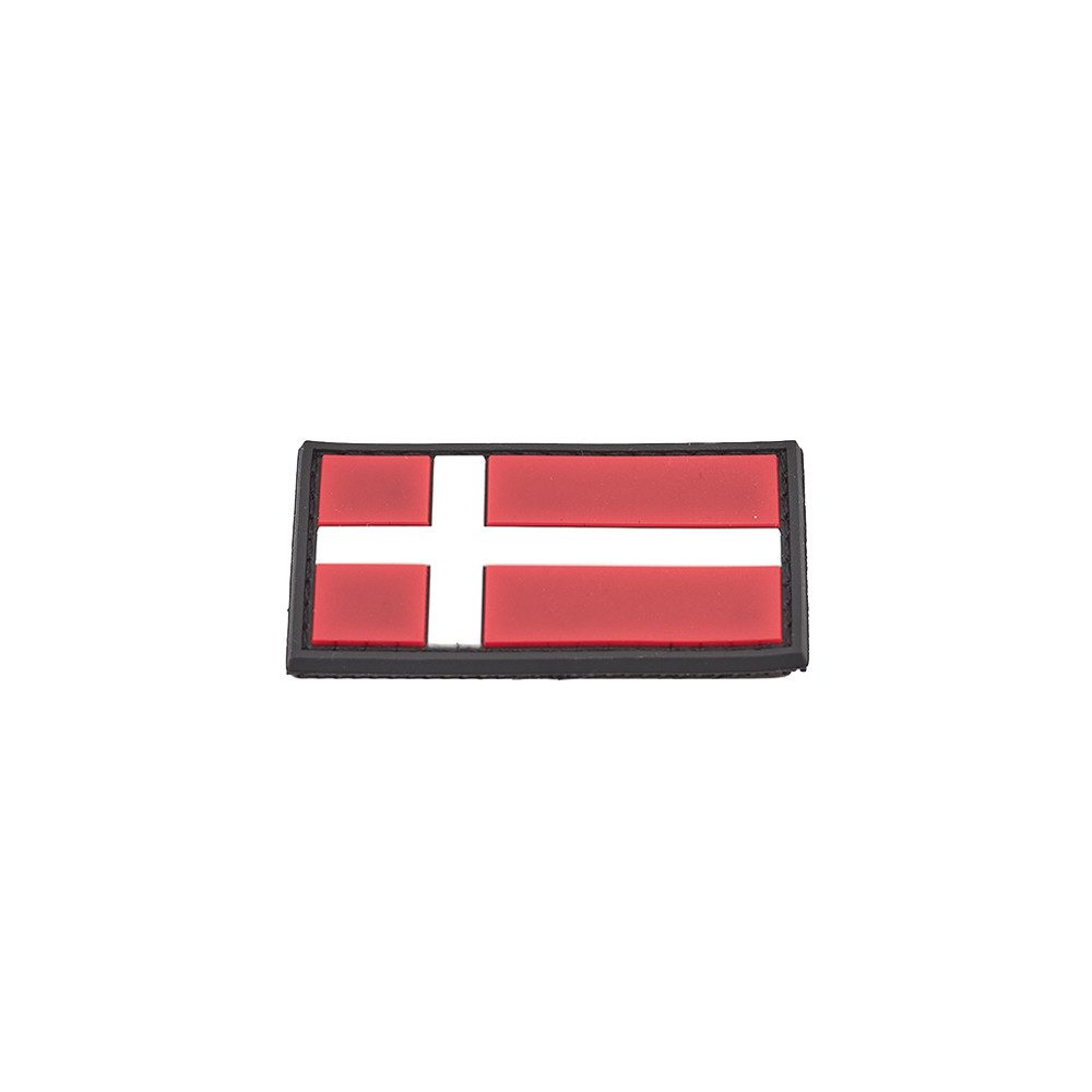 Danish Flag PVC Patch 3x5cm with Hook and Loop Fastener