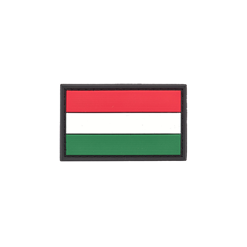 Hungarian Flag PVC Patch 3x5cm with Hook and Loop Fastener