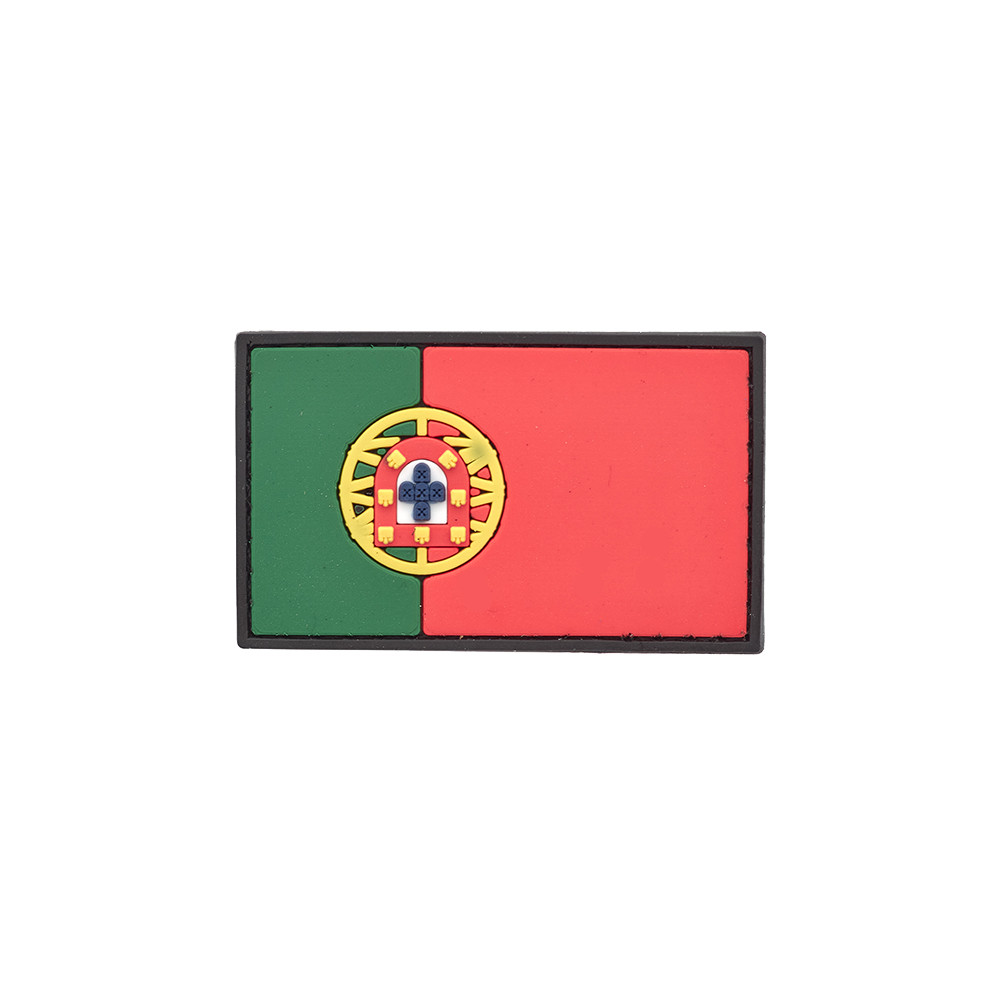 Portuguese Flag PVC Patch 3x5cm with Hook and Loop Fastener